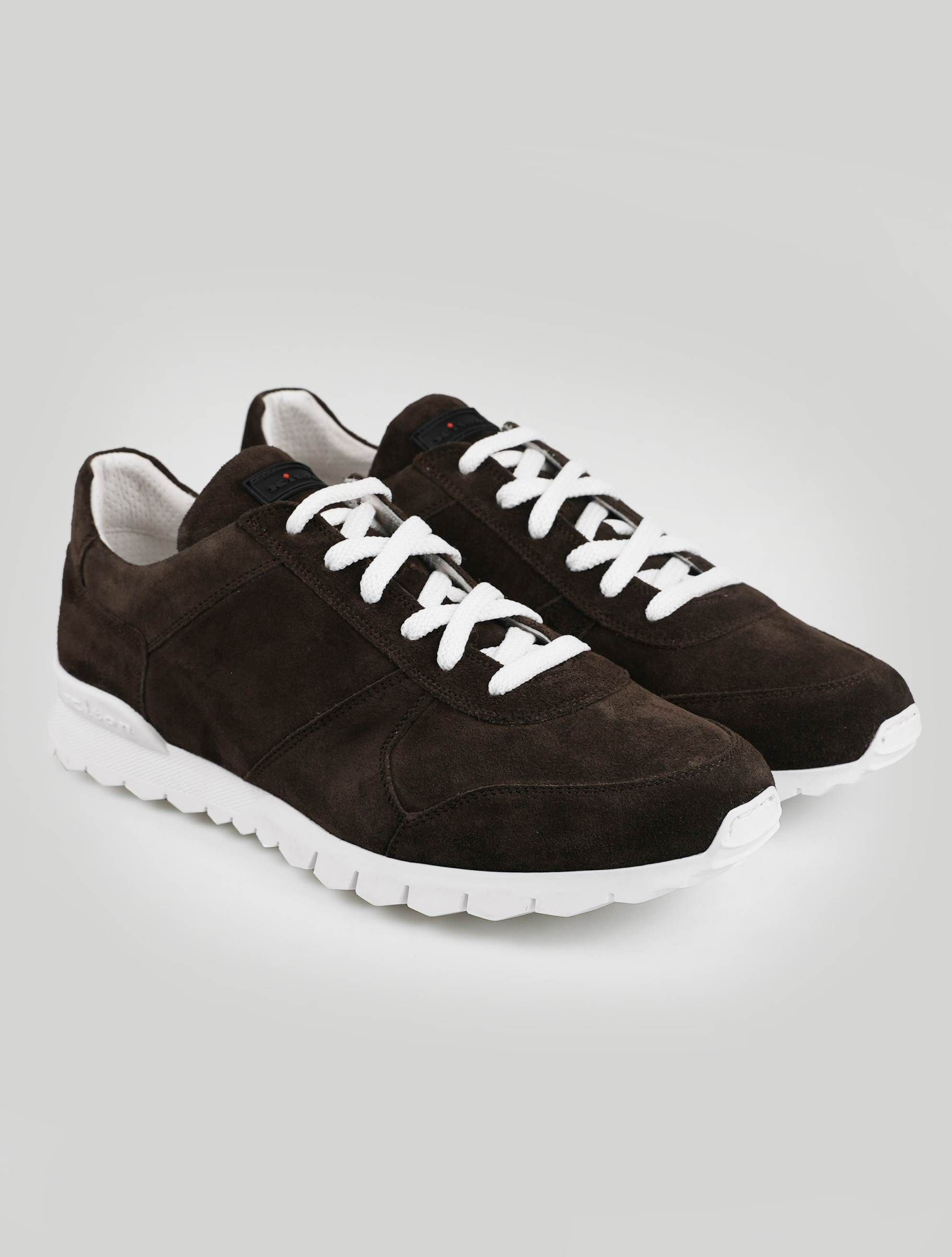 Kiton Dark Brown Leather Suede Sneakers | IsuiT