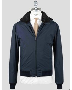 Barba Napoli Barba Napoli Blue Pl Pu with Lapin Fur Coat Blue 000