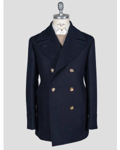 Brunello Cucinelli Brunello Cucinelli Dark Blue Wool Coat Dark Blue 000