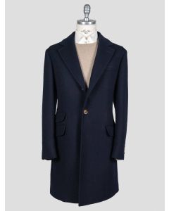 Brunello Cucinelli Brunello Cucinelli Blue Wool Overcoat Blue 000