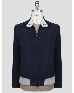 Luigi Borrelli Luigi Borrelli Blue Leather Suede Coat Blue 000
