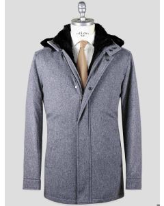 Barba Napoli Barba Napoli Gray Virgin Wool Cashmere with Lapin Fur Overcoat Gray 000
