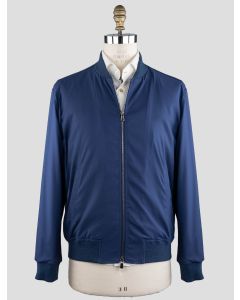 Isaia Isaia Blue Wool Pa Silk Ea Coat Blue 000