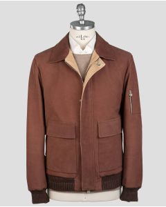 Kiton Kiton Leather Vicuna Perù Cashmere Coat Brown 000