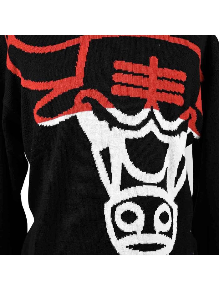Boss x NBA Chicago Bulls Black Acrylic Virgin Wool Sweater | IsuiT