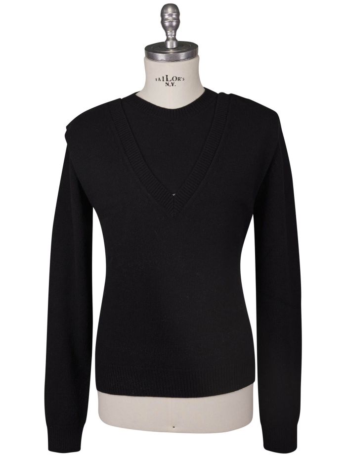 Bottega Veneta Black Wool Sweater V-Neck | IsuiT