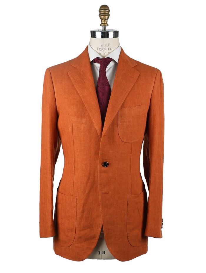 Cesare Attolini Orange Linen Blazer | IsuiT