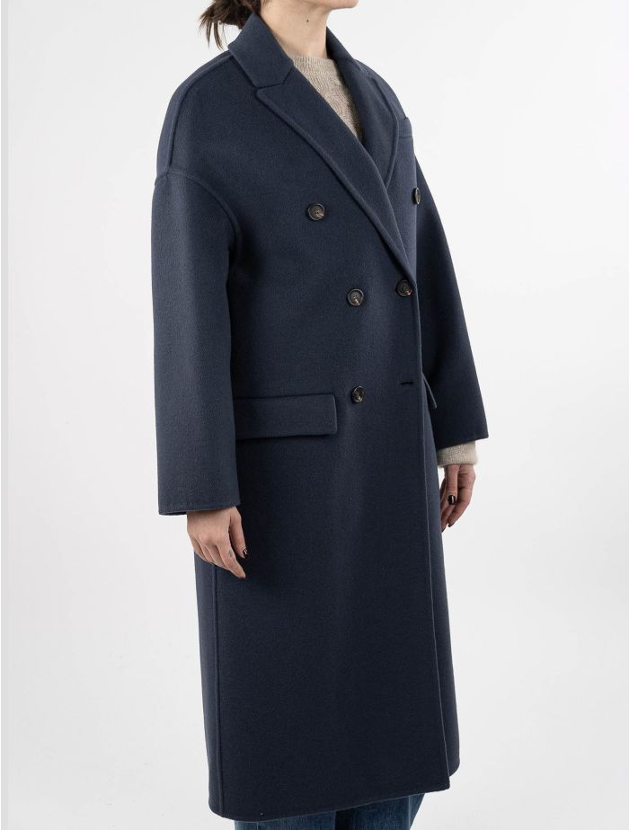 【BRUNELLO CUCINELLI】ネイビー ピーコート Brunello Cucinelli Blue Virgin Wool Cashmere Overcoat | IsuiT