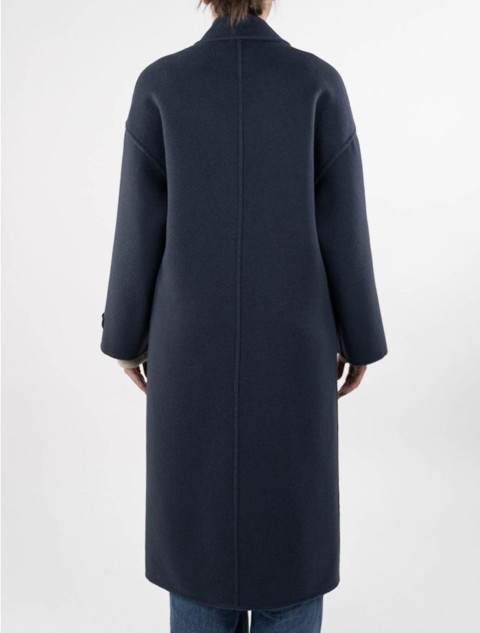Brunello Cucinelli Blue Virgin Wool Cashmere Overcoat | IsuiT
