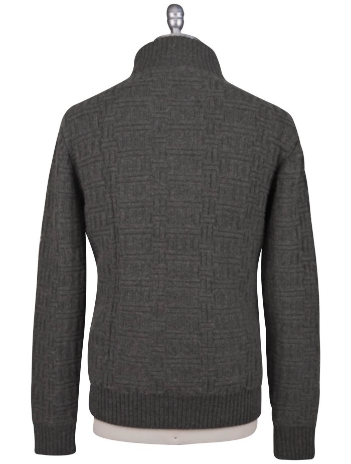 Kiton Green Cashmere Mink Fur Sweater Full Zip | IsuiT