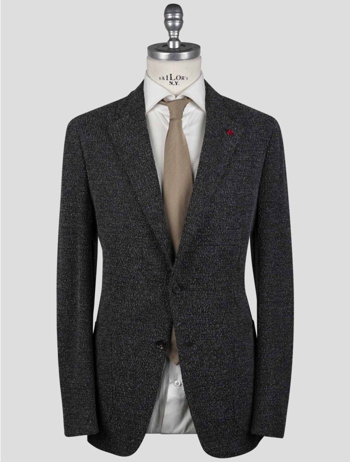 Isaia Dark Gray Wool Cotton Pa Blazer | IsuiT