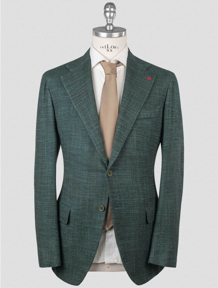 Isaia Green Silk Wool Cashmere Cotton Blazer | IsuiT
