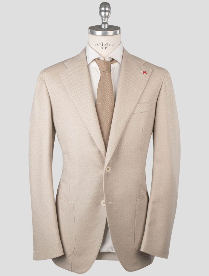 Isaia Beige Wool Orylag Cashmere Blazer | IsuiT