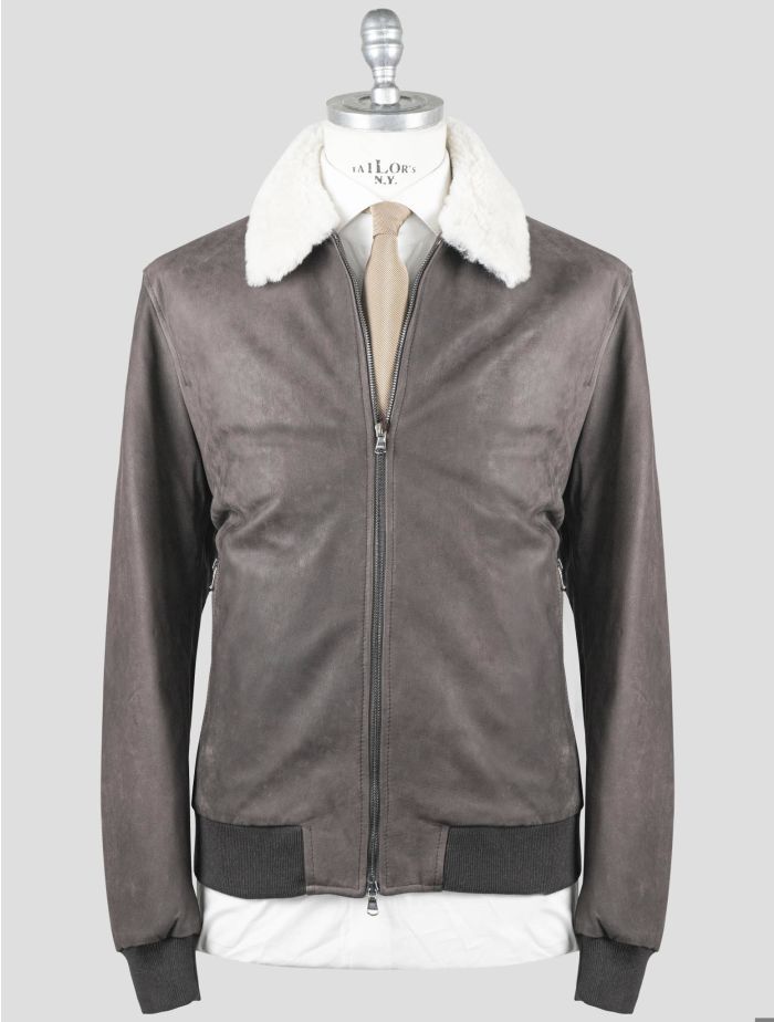 Barba Napoli Brown Pl Cotton with Sheepskin Collar Coat BCY6 | IsuiT