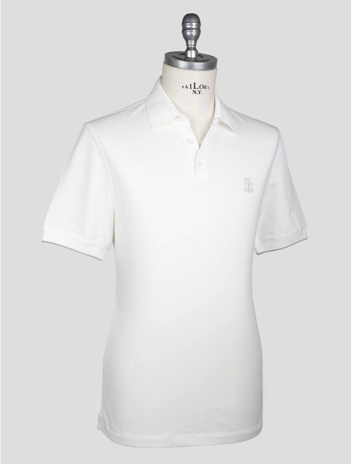 ち*こ様 BRUNELLO CUCINELLI ホワイトポロシャツ Brunello Cucinelli White Cotton Polo CMZ3 | IsuiT