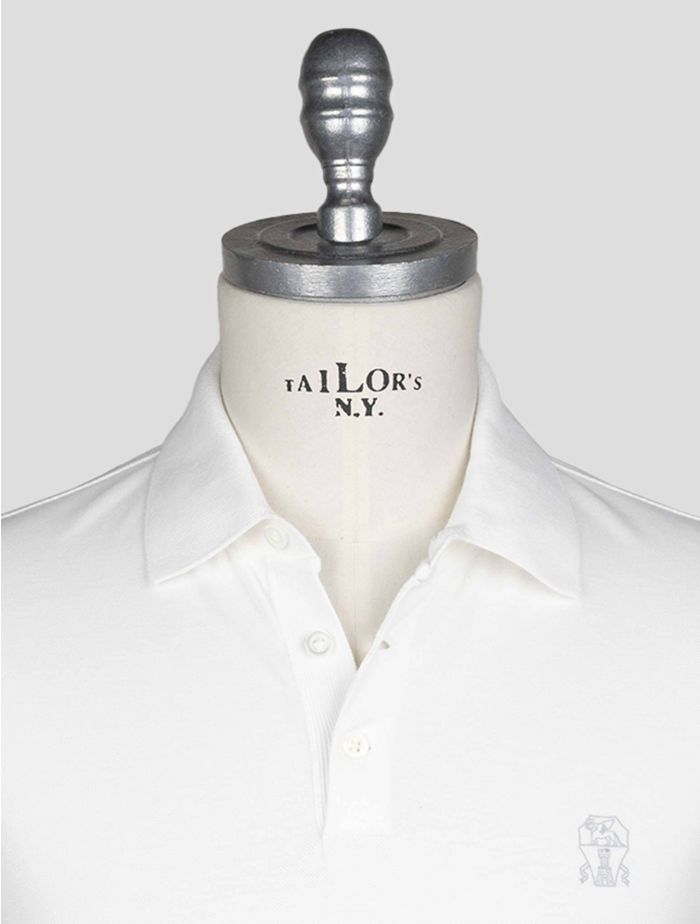 Brunello Cucinelli White Cotton Polo CMZ3 | IsuiT