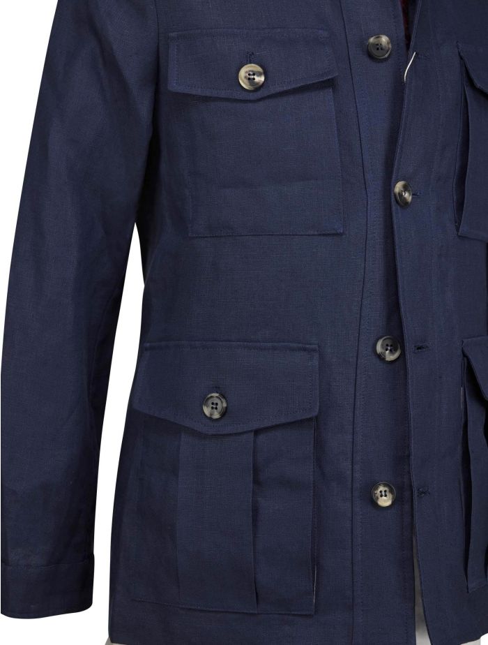 LUIGI BORRELLI コットンジャケット ダブル ネイビー L相当 LUIGI BORRELLI コットンジャケット ダブル ネイビー L相当