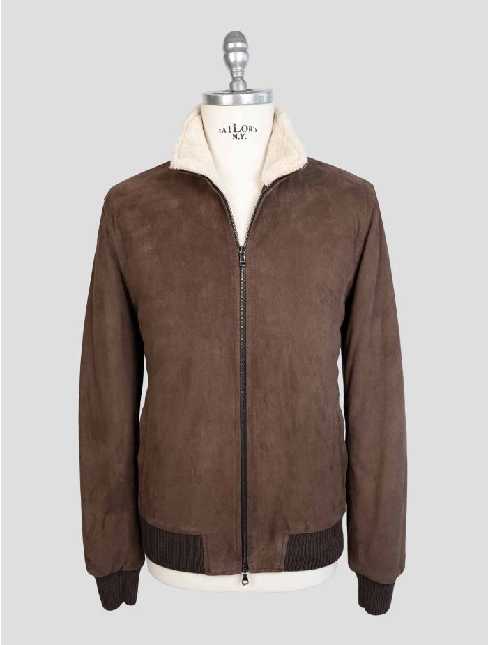 Barba Napoli Brown Leather Suede Coat | IsuiT