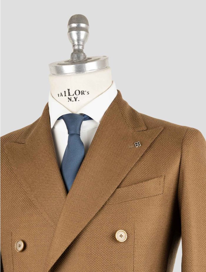Tagliatore Brown Virgin Wool 100S Double Breasted Blazer | IsuiT