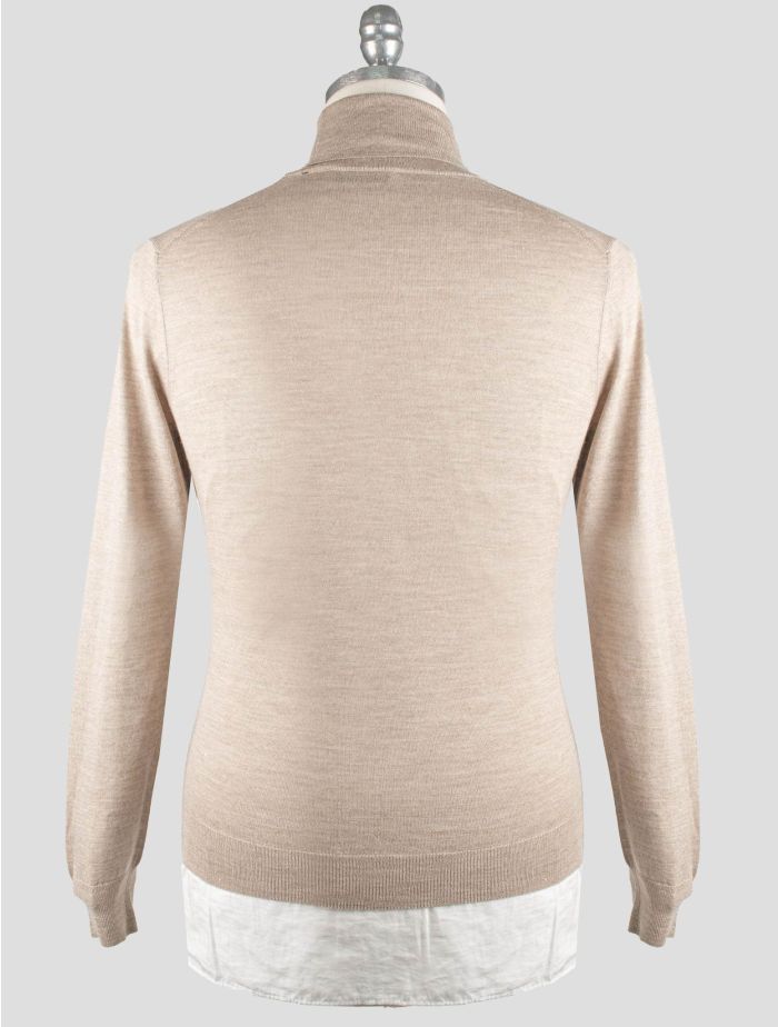 Gran Sasso Beige Virgin Wool Silk Sweater Turtleneck | IsuiT