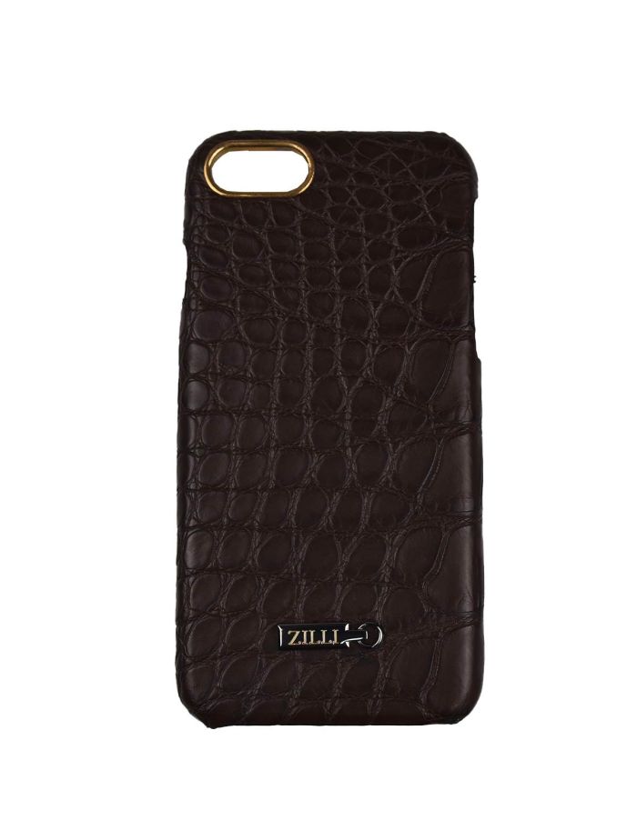 Zilli Brown Leather Crocodile iPhone 7 Cover | IsuiT