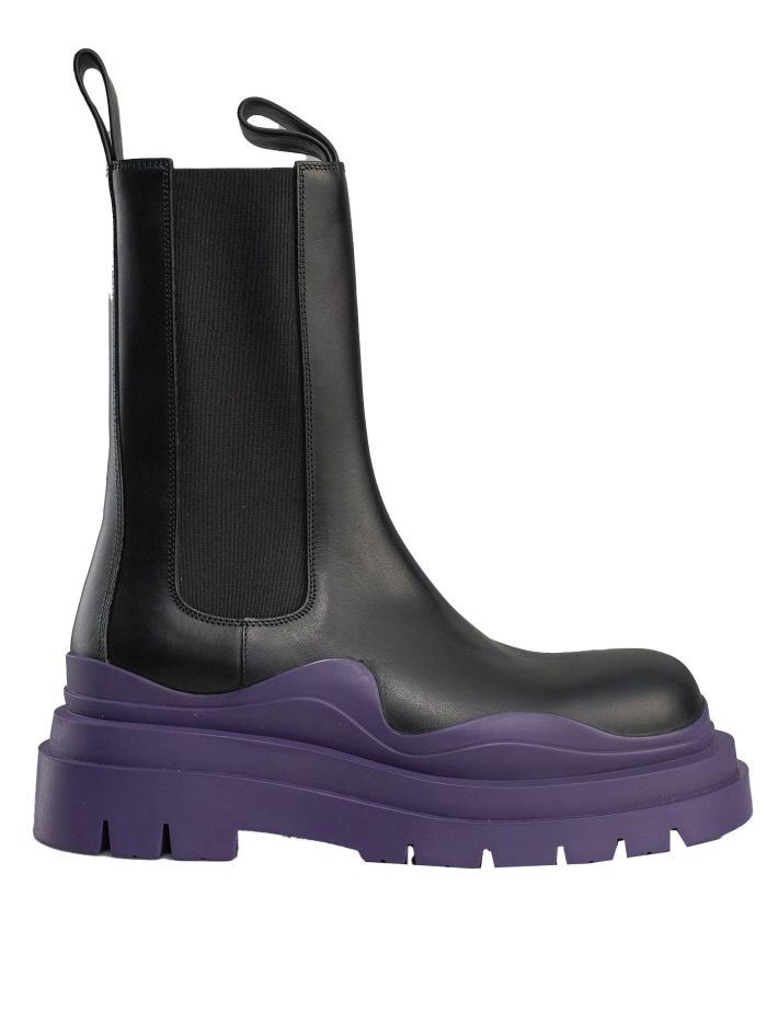 ミドルブーツ BOTTEGA VENETA Women Boots 667146VBS50 1000 Black Bottega Veneta - Lug leather chelsea boots 667146VBS50