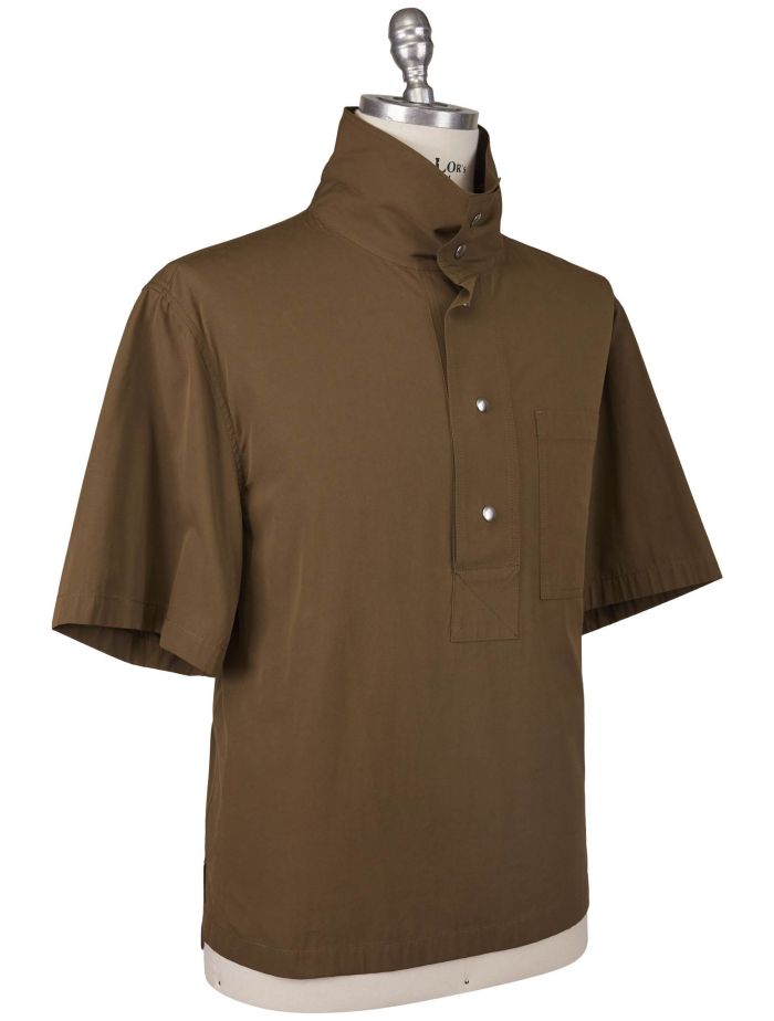 【ミリタリーチックに♪】Bottega Veneta SHIRT コットンツイル Bottega Veneta Brown Cotton Viscose Pl Shirt | IsuiT