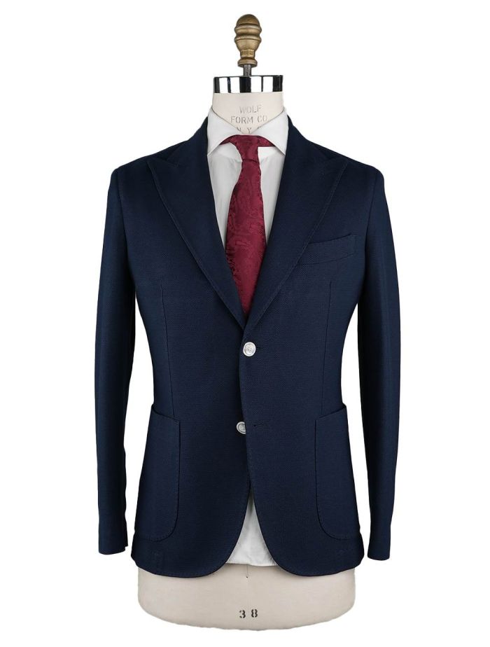 美品 BARBA NAPOLI スーツ 44 ネイビー バルバ イタリア製 Barba Napoli Dark Blue Cotton Blazer | IsuiT