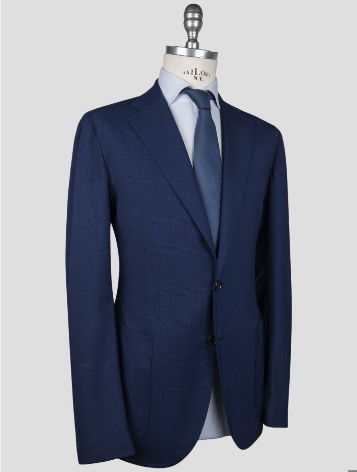LUIGI BORRELLI ルイジボレッリ セットアップスーツ ネイビー 50 Luigi Borrelli Blue Virgin Wool Silk Suit | IsuiT