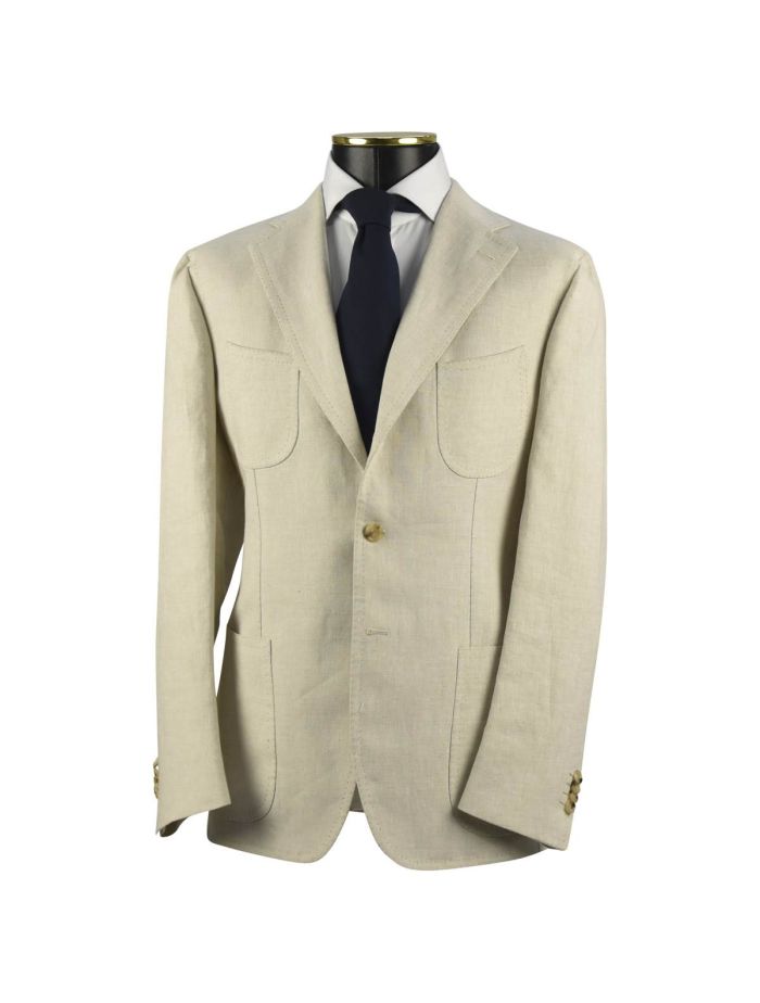 その他 Cesare Attolini CESARE ATTOLINI Light Beige Linen Blazer | IsuiT