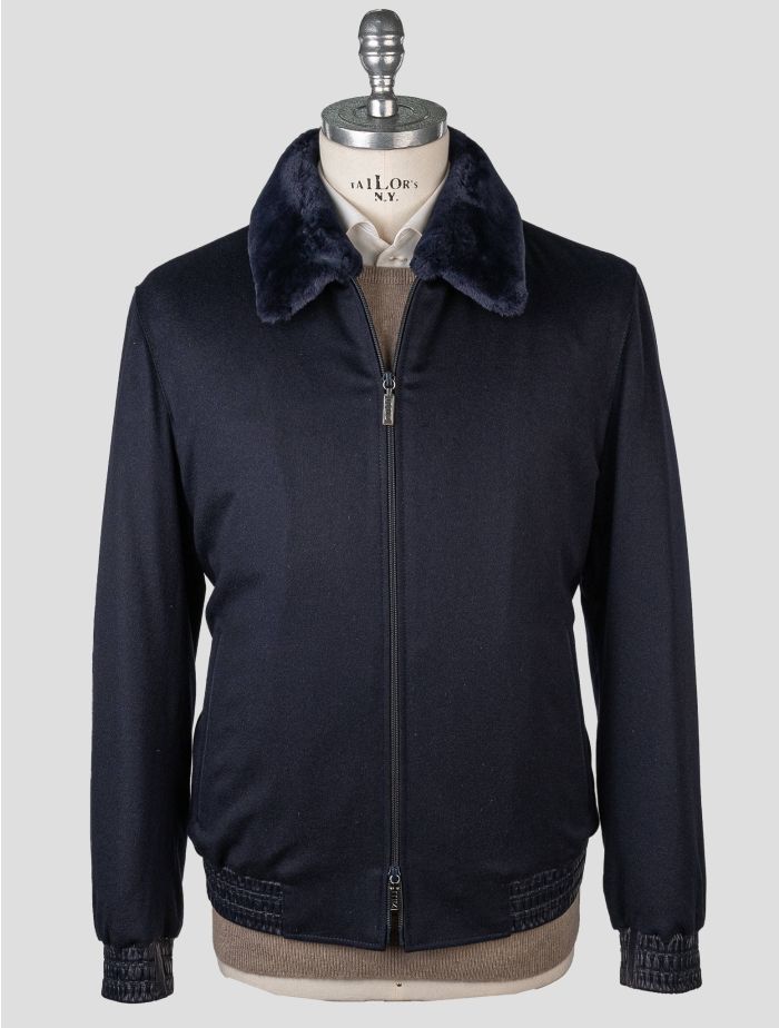 Zilli Blue Cashmere Leather Beaver Fur Coat | IsuiT