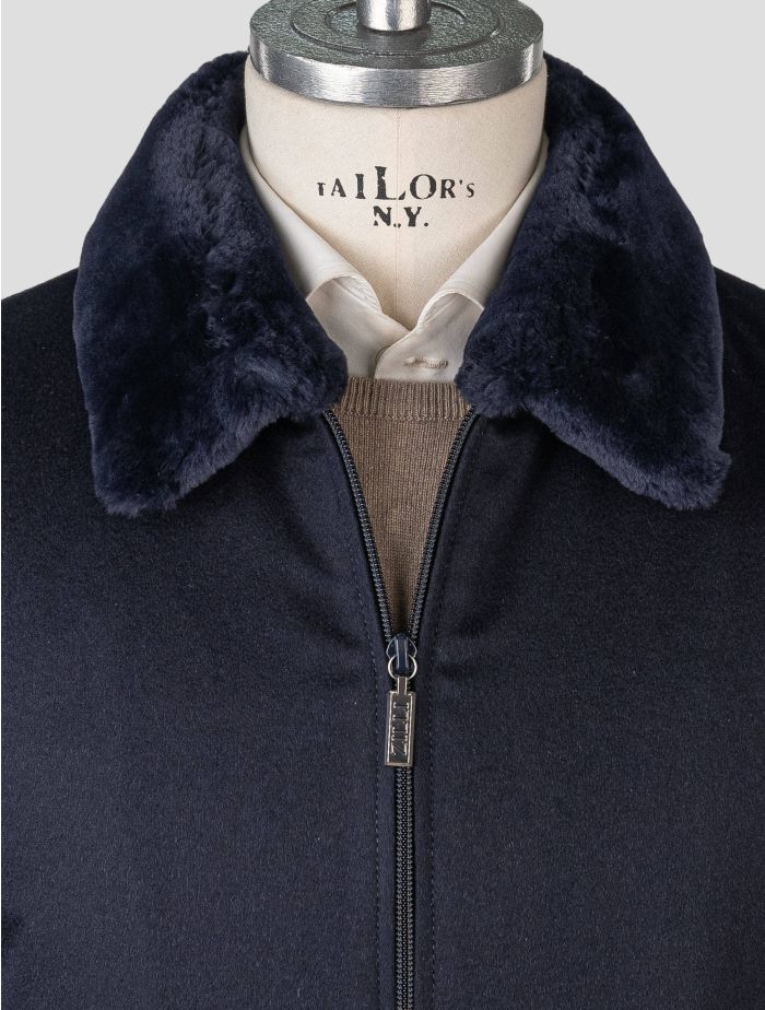 Zilli Blue Cashmere Leather Beaver Fur Coat | IsuiT