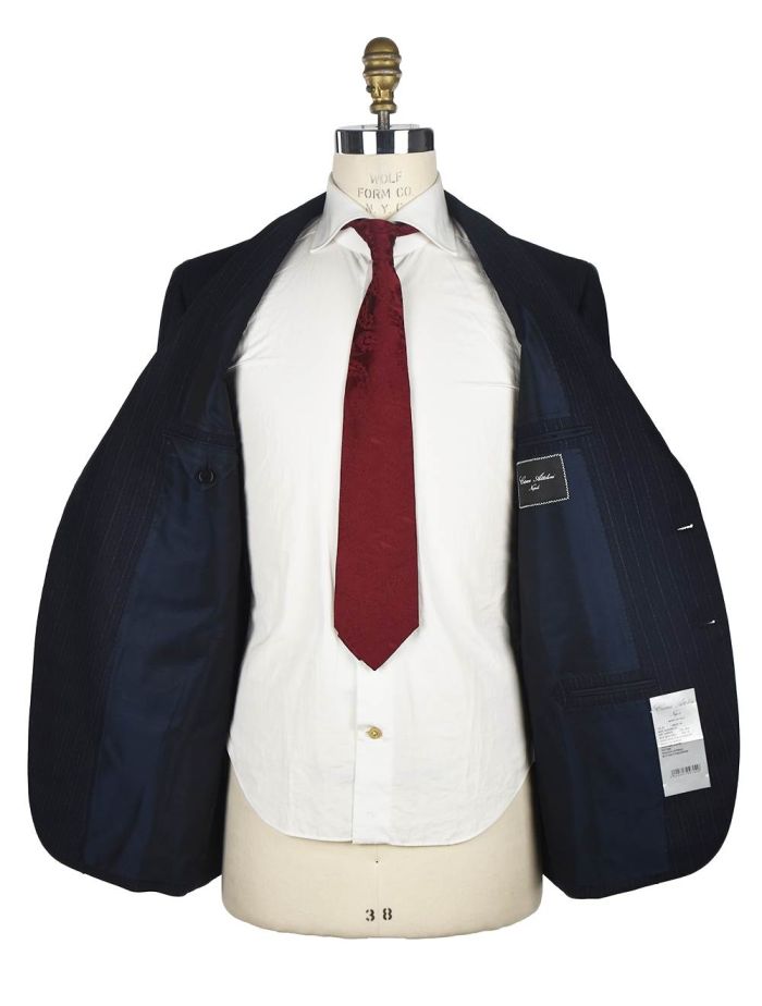 その他 Cesare Attolini Cesare Attolini Suit Gray Stripes - Peak Lapel Double