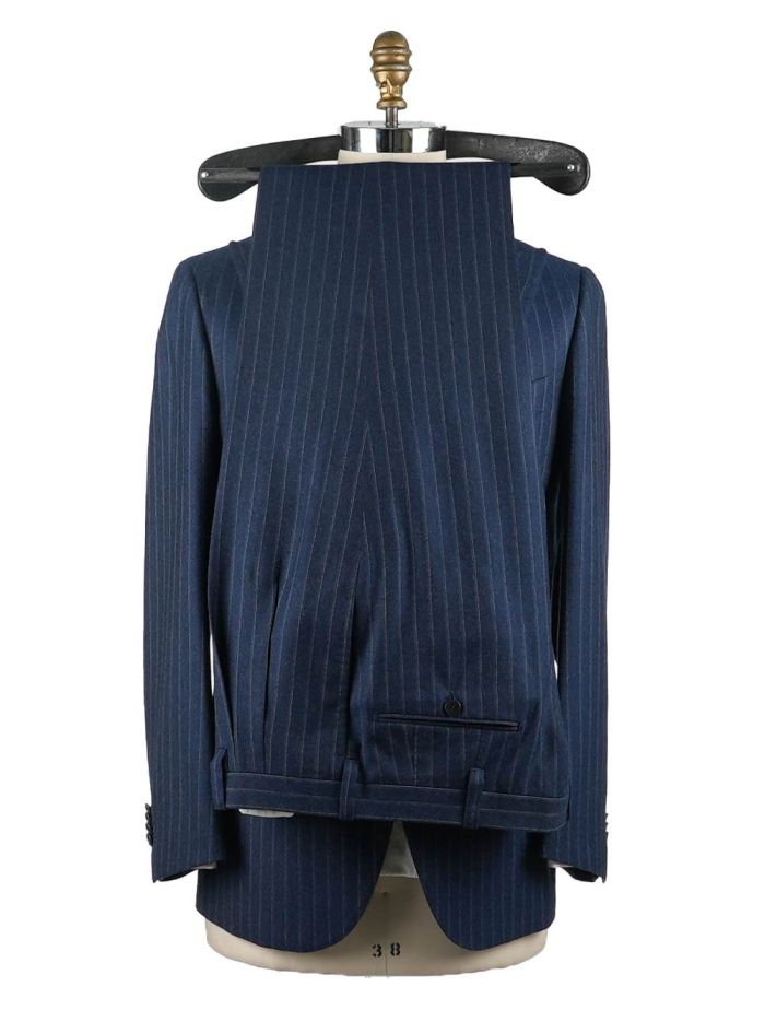 Cesare Attolini Blue White Wool Suit 3 Pieces | IsuiT
