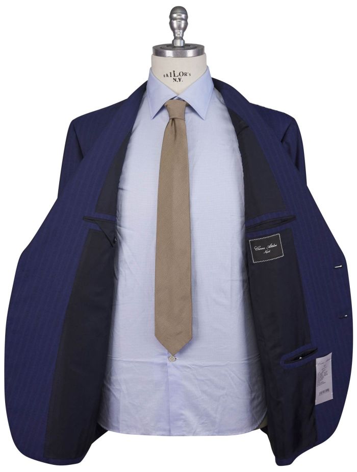 Cesare Attolini Black Blue Wool 130'S Suit | IsuiT