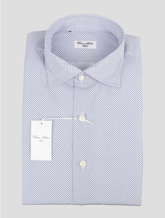 Cesare Attolini Blue White Cotton Shirt | IsuiT