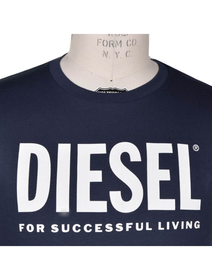 【DIESEL】 blue cotton t-shirt （関税送料込） DIESEL Blue Cotton T-shirt T-DIEGO-LOGO | IsuiT