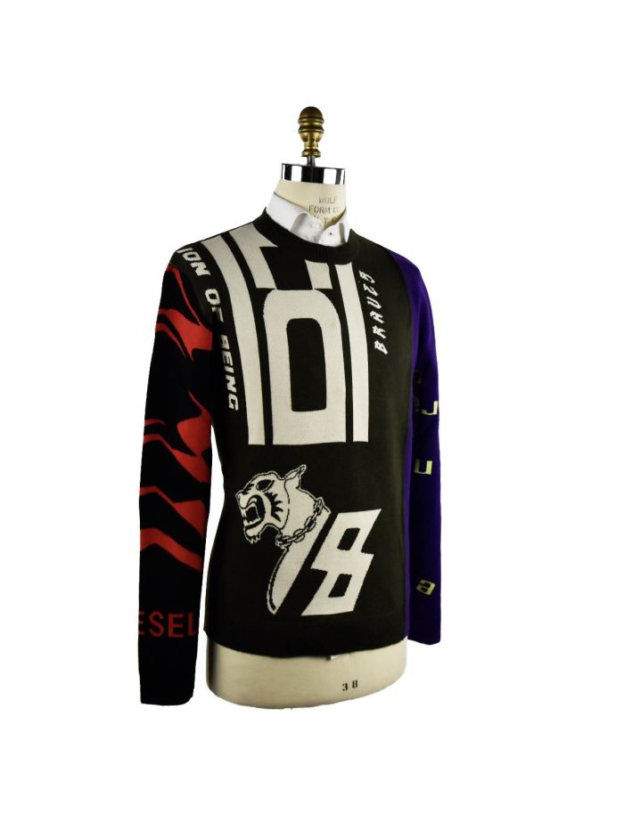 DIESEL Multicolored Patterned Viscose PA Wool PL Alpaca