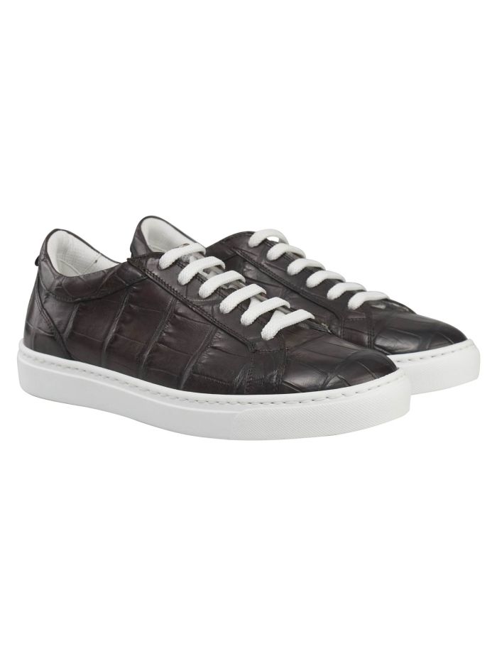 Kiton Brown Leather Crocodile Sneakers | IsuiT Kiton Brown Leather Crocodile Sneakers | IsuiT