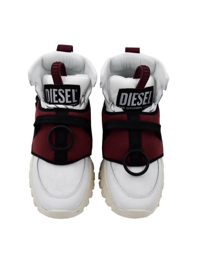 DIESEL White Leather Pl Boots S-SHARQUEZ MID | IsuiT