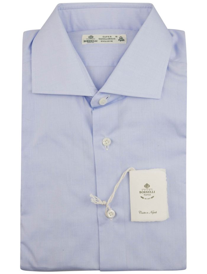 Luigi Borrelli Light Blue Cotton Super Sakellaridis