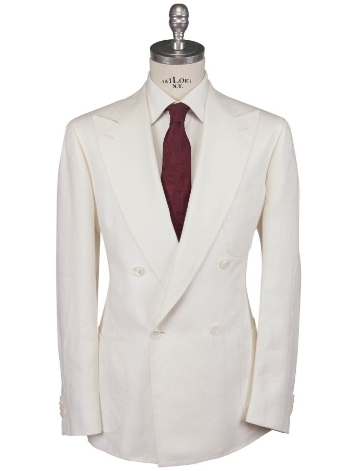 その他 Cesare Attolini Cesare Attolini White Linen Blazer | IsuiT