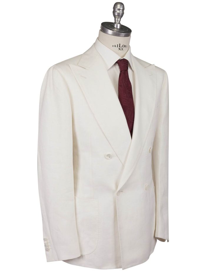 その他 Cesare Attolini Cesare Attolini White Linen Blazer | IsuiT