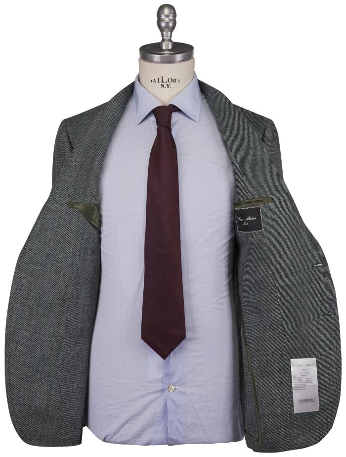 Cesare Attolini Green Wool Linen Blazer | IsuiT
