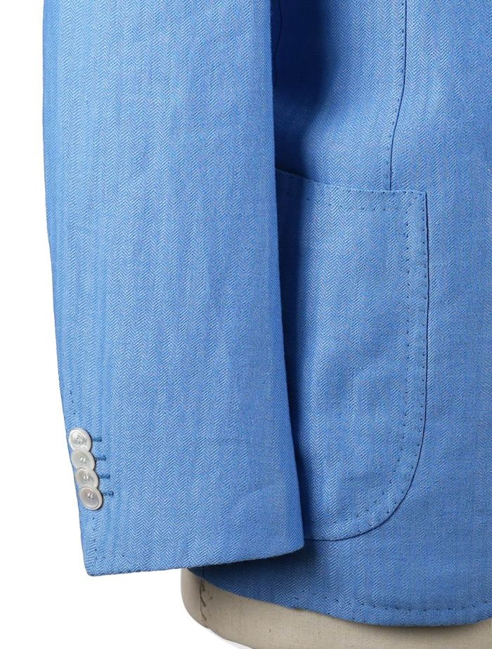 イタリア製 Cesare Attolini リネン メンズジャケット Cesare Attolini Blue Linen Blazer | IsuiT