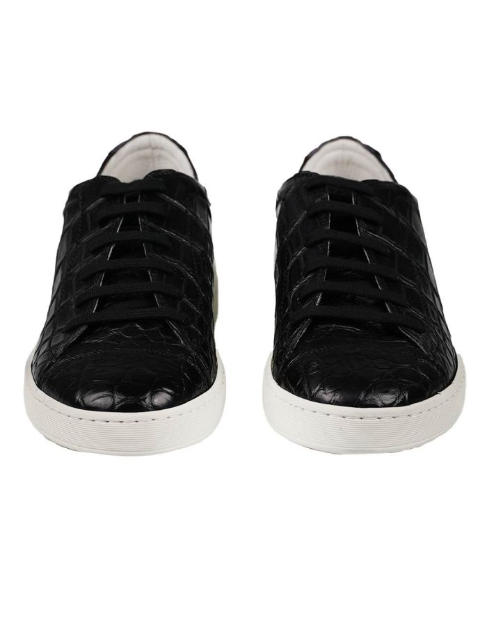 KITON Black Leather Crocodile Shoes KIM | IsuiT