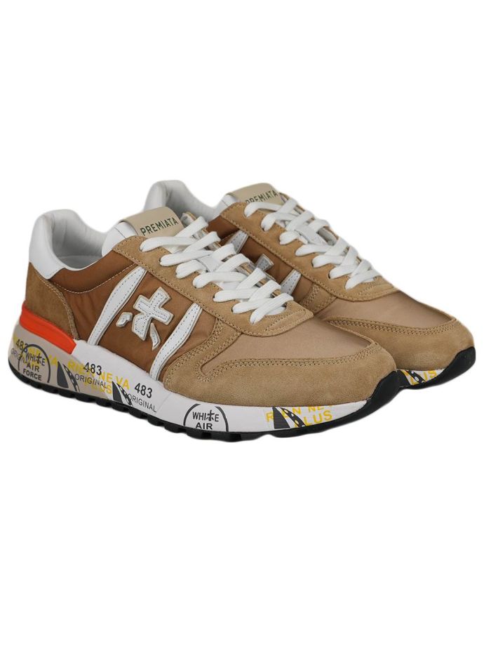 Premiata Beige White Pa Leather Sneakers | IsuiT