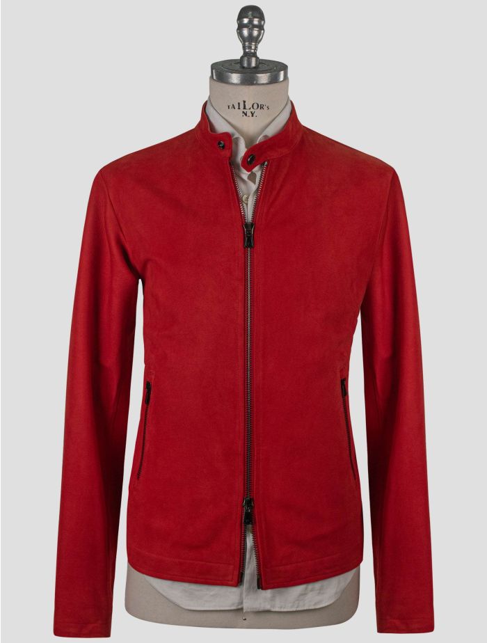 Isaia Red Leather Suede Coat IsuiT