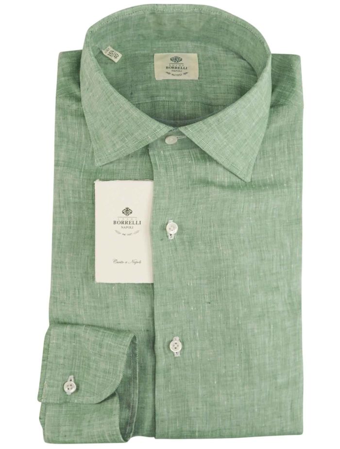 Luigi Borrelli Green Linen Shirt | IsuiT