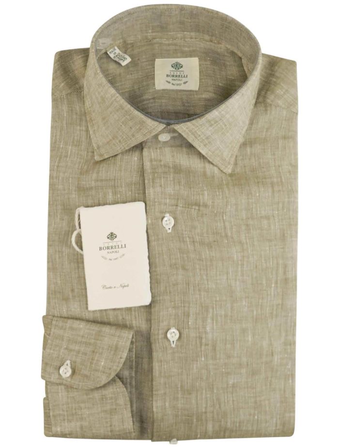 Luigi Borrelli Green Linen Shirt | IsuiT